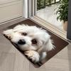 Felpudo con Estampado de Perro Maltés Lindo, Alfombra Antideslizante para Entrada con Temática de Mascotas, Decoración Lavable para Interiores y Exteriores, Regalo