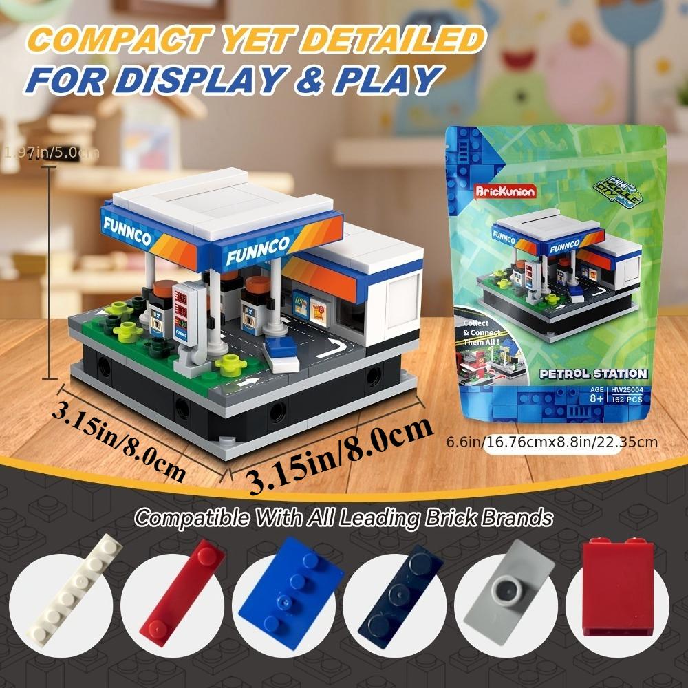 Mini Miasto Sklep Ulica Widok Budowle Model Symulacja Architektura Kolekcja Cząstki Budowlane Klocki Zabawka