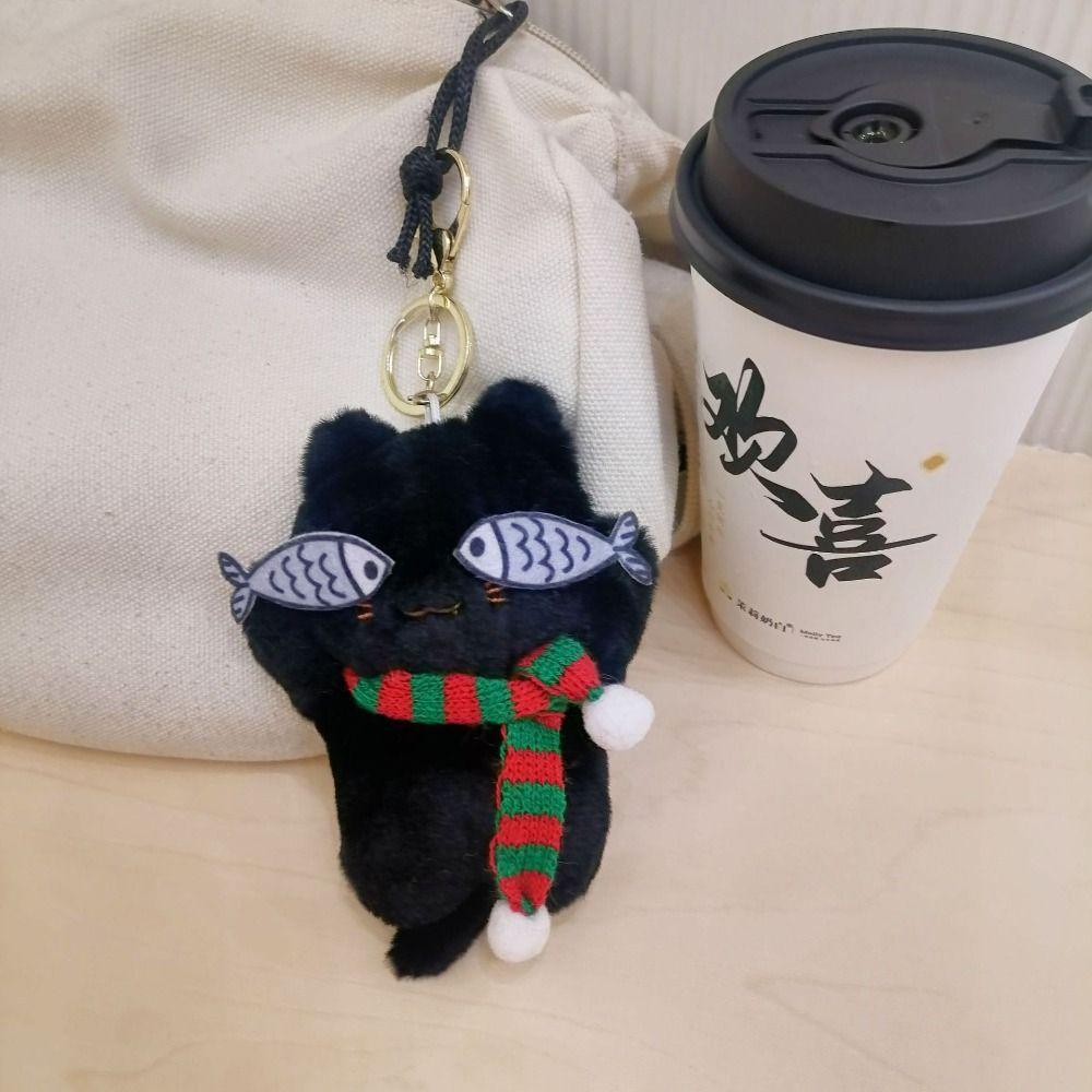 With Fish Eyes Finely Sewn Cat Keychain Cat Cat Plush Keychain  Kids Gift