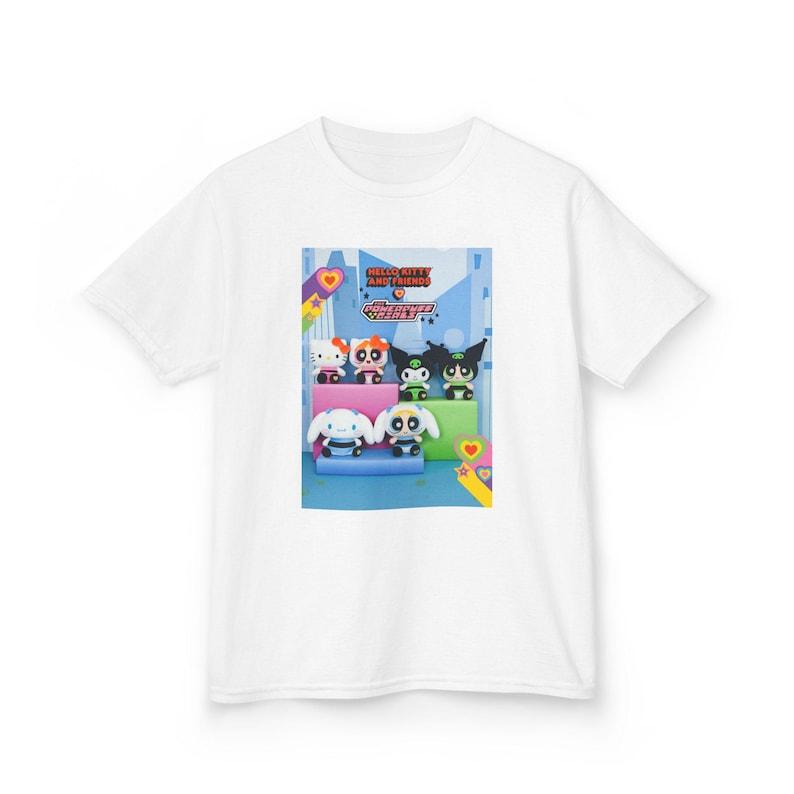 Hello Kitty and Friends Cute Cartoon Pets Squad Kids Tee | Colorful Puppy Cat Bunny design 160