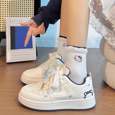 Cute Kitty Little White Shoes Women's 2025 New Spring and Autumn Korean Version Bread Shoes Student Casual Versatile Board Shoes Women