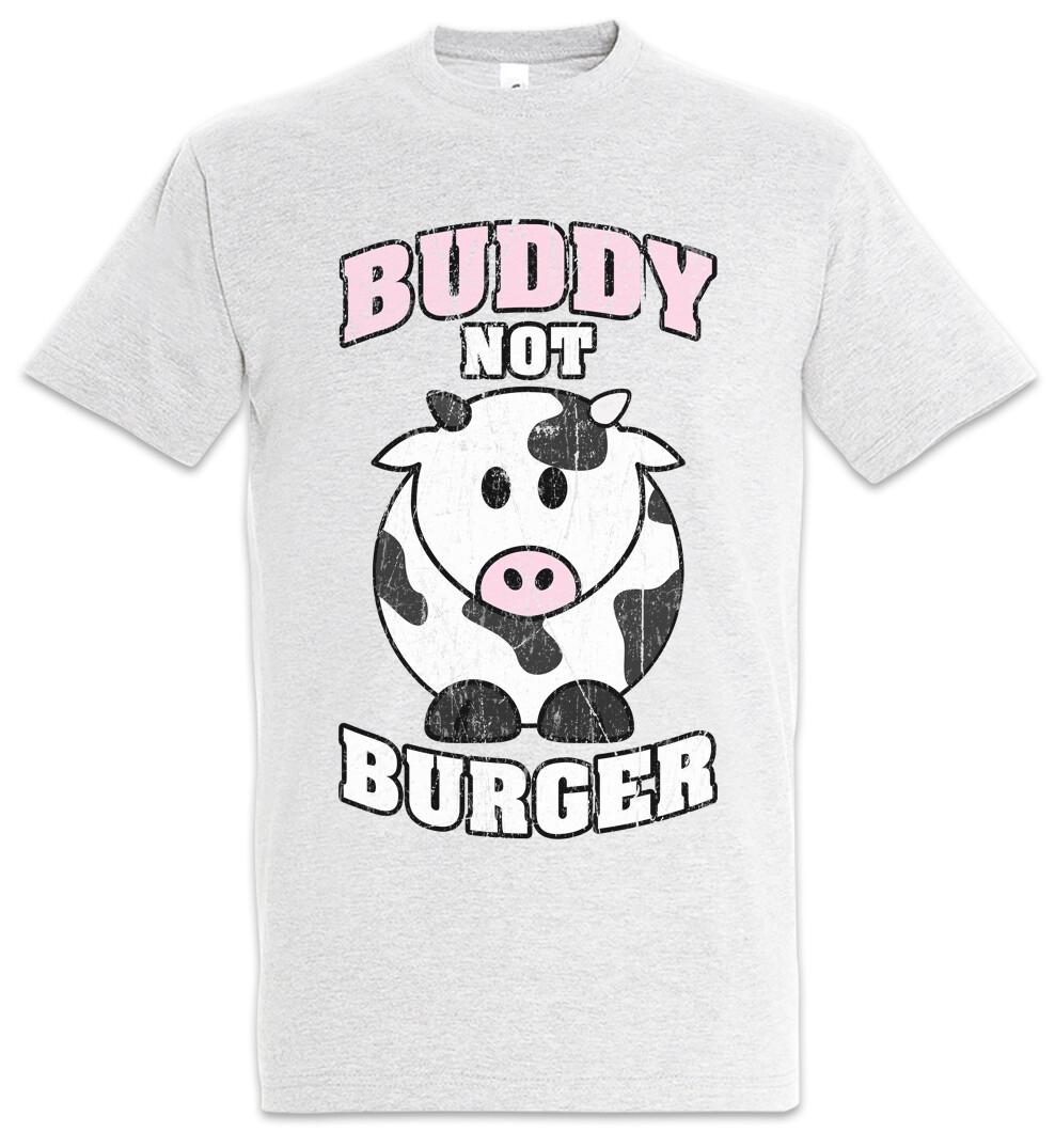 

Buddy Not Burger T-Shirt Mens Womens Tees Top Vegan Vegetarian Animal Welfare Speciesism Food BBQ S