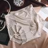 2024 Autumn/Winter Women's High-Waist Silky Satin Hip-Lifting Breathable Cotton Panties with Antibacterial Crotch