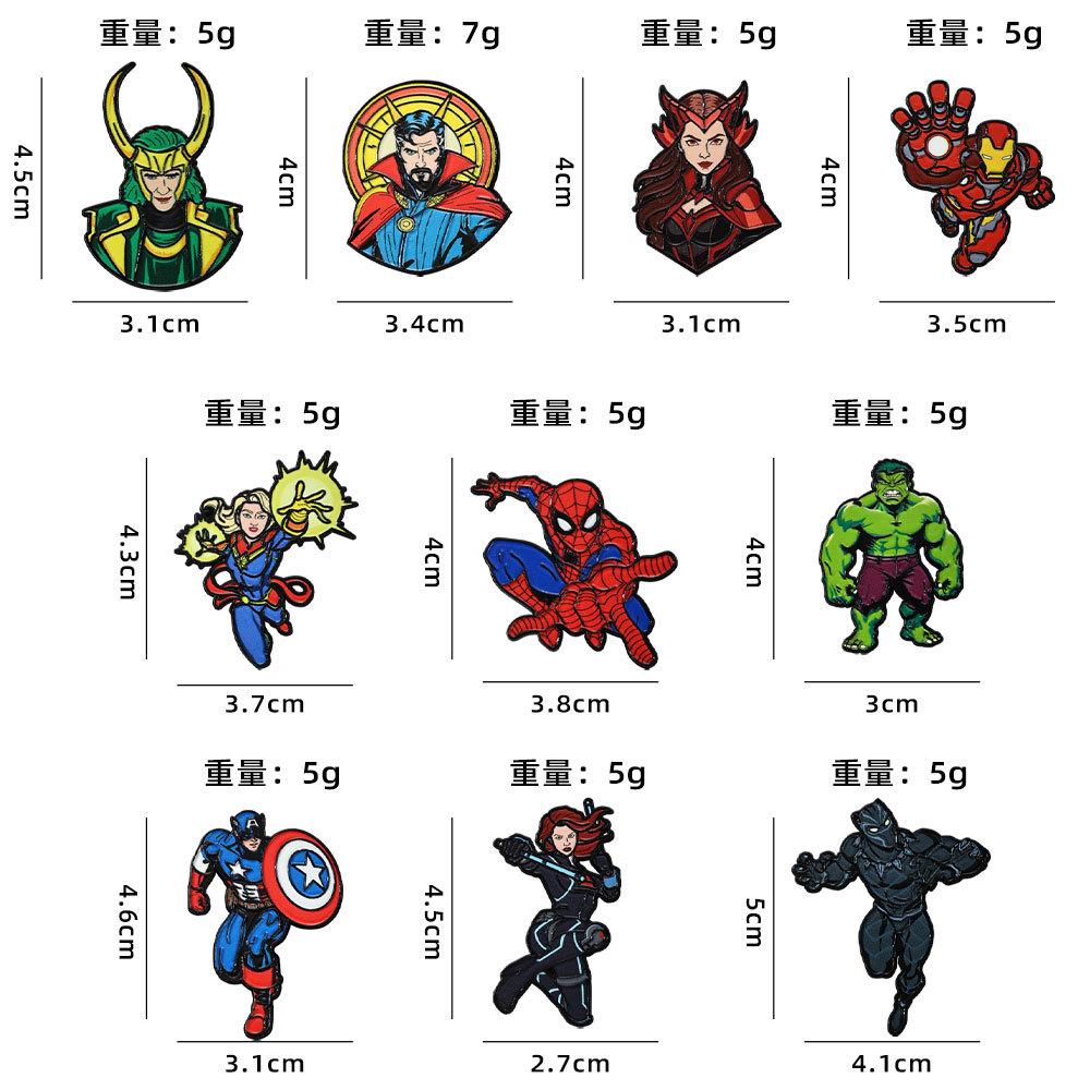 Superhero Anime Cartoon Brooch Pin Avengers Movie Merchandise Backpack Decoration