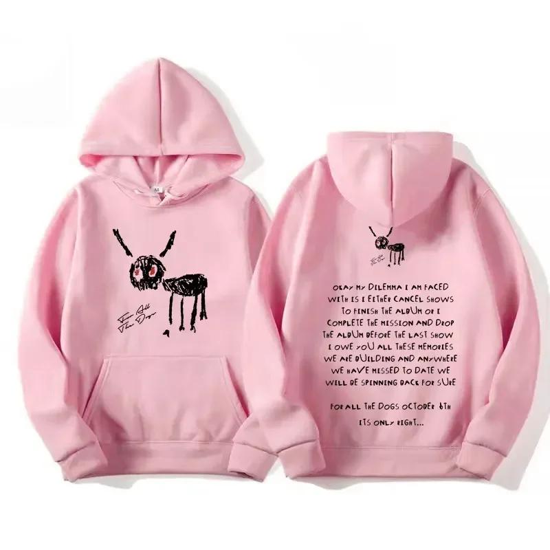 Rapper Drake for All The Dogs Letter Hoodie Men's Hip Hop Vintage Pullovers Sweatshirt Fashion Retro Oversized Hooded Streetwear