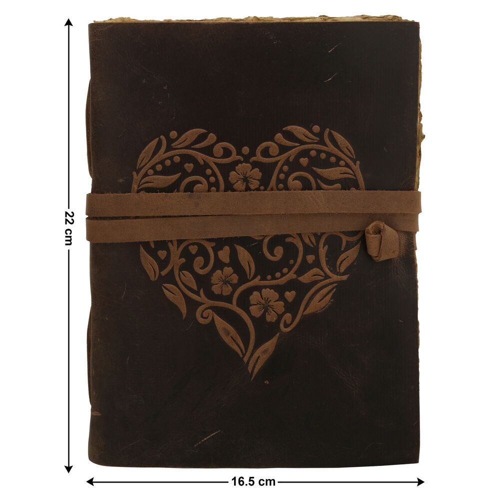 Vintage kožený deník kniha Shadow Grimoire Starožitné Deckle Paper Heart