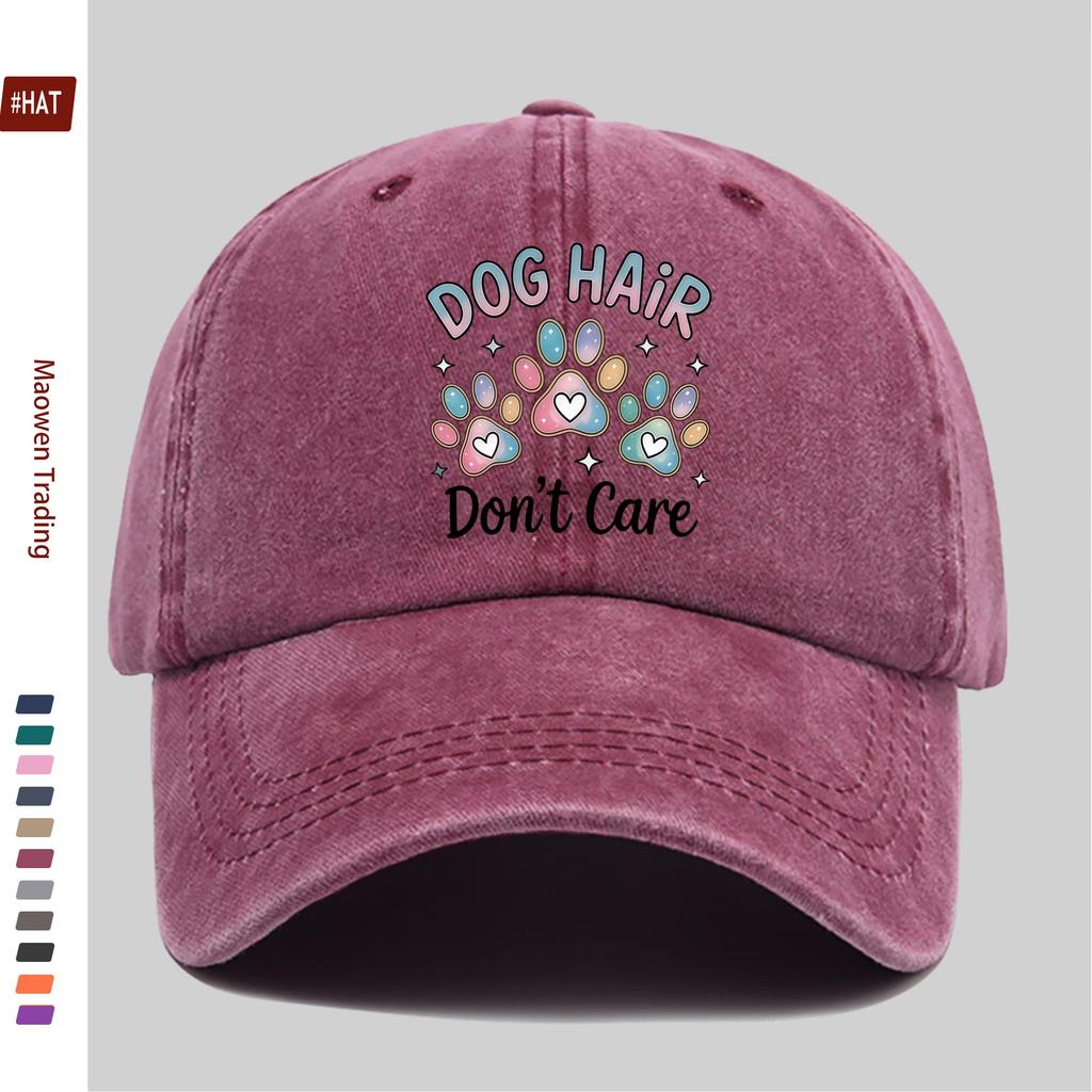 pc Women Trucker Dad Hat with Dog Paw Print  Heart Lettering  Adjustable Snapback Cap Lightweight Suitable for Outdoor Bea