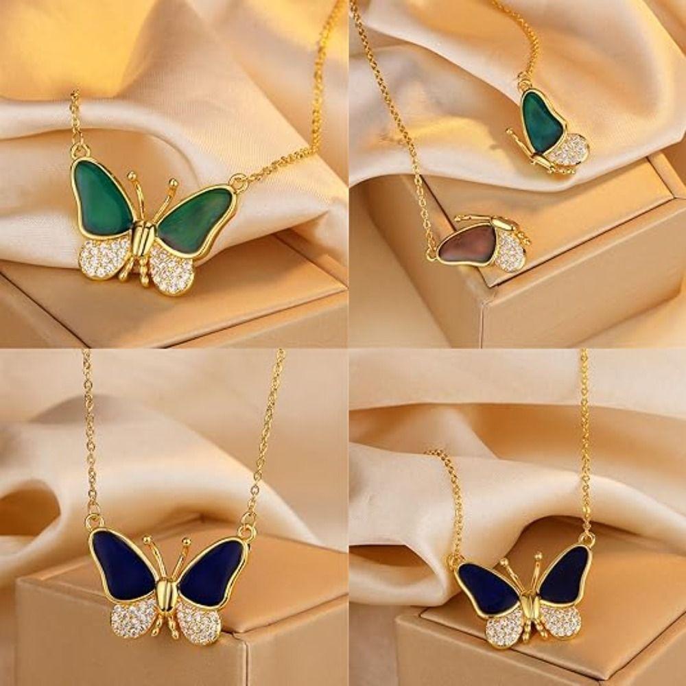Jewelry Accessories Temperature Sensing Color Necklace Gold Color Magnetic Necklace