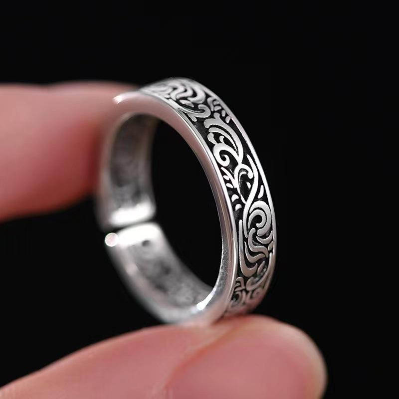Neuer 925er Sterlingsilberring Verstellbar Schlichtheit Mode Exquisit Herren Damen Schmuck Zubehör Hochzeitssteine Party Geschenke