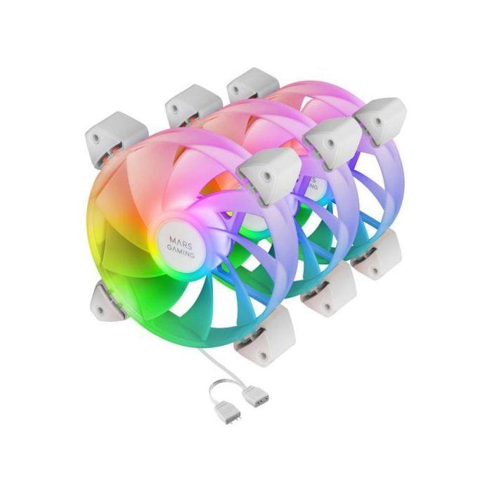 Ventilateurs - mars gaming - mf-3ar - éclairage argb 360° - pales inversées - 120mm