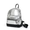 Silver Backpack Women PU Outdoor Backpack