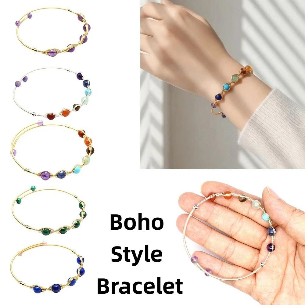 14k Gold Plated Adjustable Bracelet Gold Color Crystal Bracelet Open Cuff Bangle Minimalist Style
