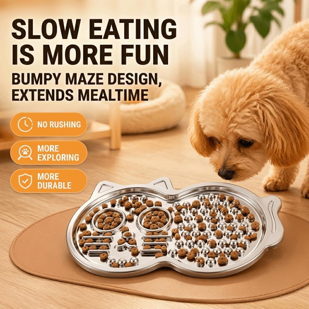 Non‑slip Lick Pad Slow Eating Dog Enrichment Feeder New Stainless Steel Lick Mat  Dogs & Cats,