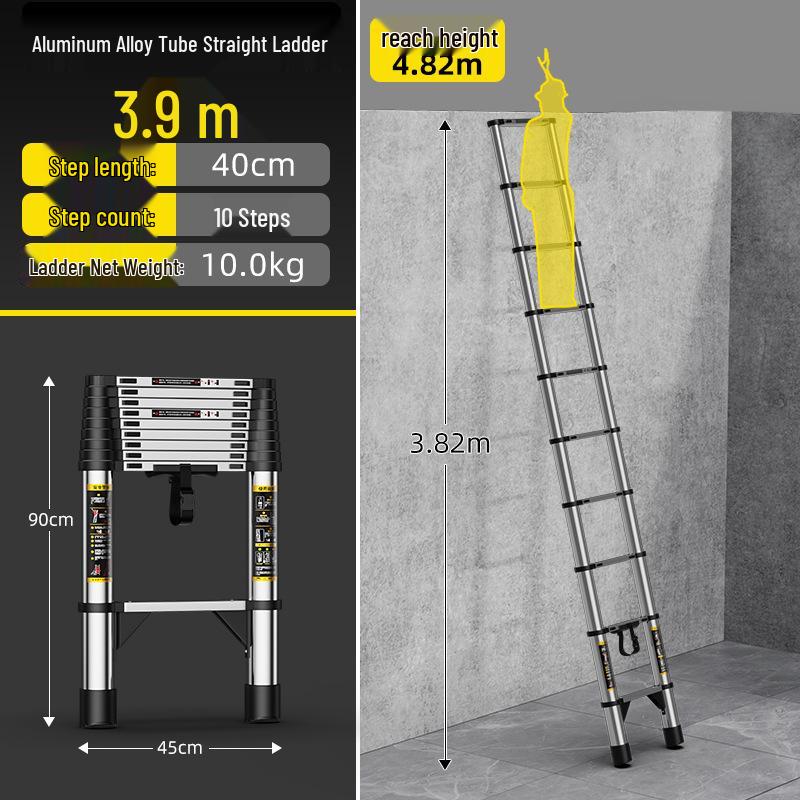Stainless Steel Telescopic Aluminum Alloy Folding Step Ladder