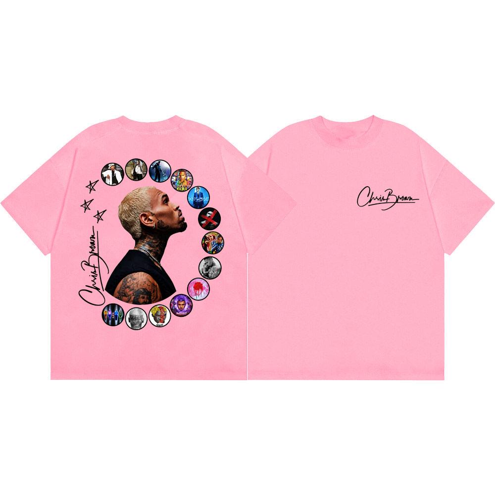 Rapper Chris Brown Graphic T Shirts Unisex Unisex Clothing Fashion Hip Hop Short Sleeve Tshirts Summer Casual Loose Cotton Tshirt