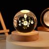 Blank Crystal Craft 3d Laser Engraving Crystal Ball Lamps Galaxy Crystal Ball With LED Wooden Base