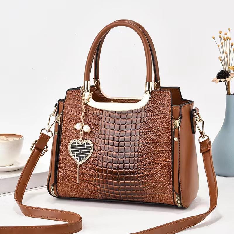New Fashion Crocodile Pattern Women's Handbag Simple Elegant Personality Shoulder Crossbody Bag