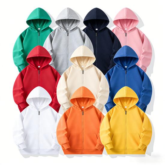 Schulkinder Reißverschluss Hoodie Kapuzenpullover Jacke Kinder Freizeit Outdoor Outfits Jungen Mädchen Oberbekleidung Sportbekleidung 15 Farben