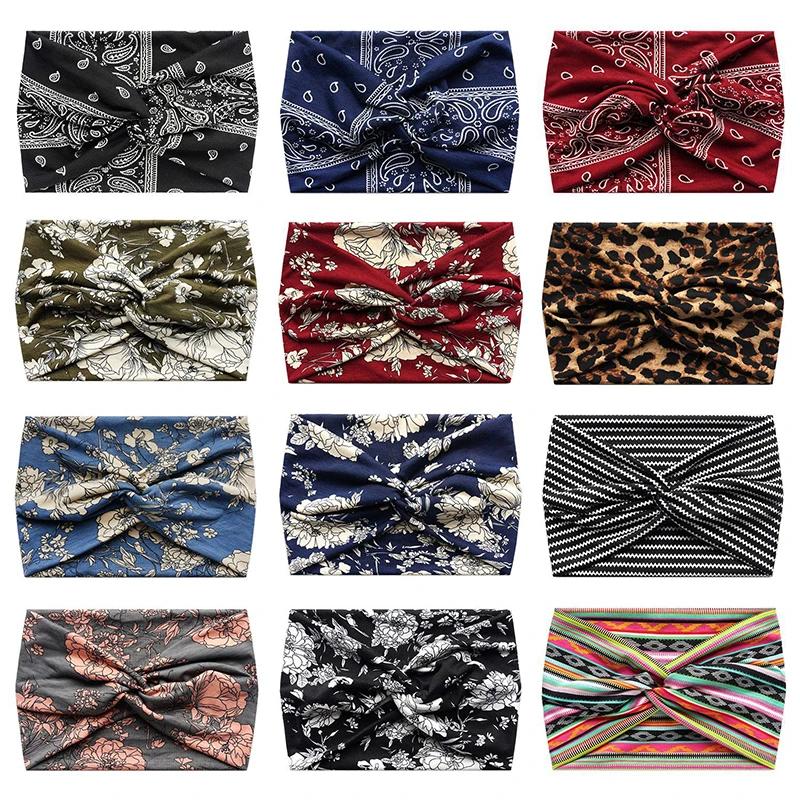 Twisted Wide Headbands for Women Extra Large Turban Workout Headband Fashion Yoga Hair Bands Boho Twisted Thick Hair Accessories