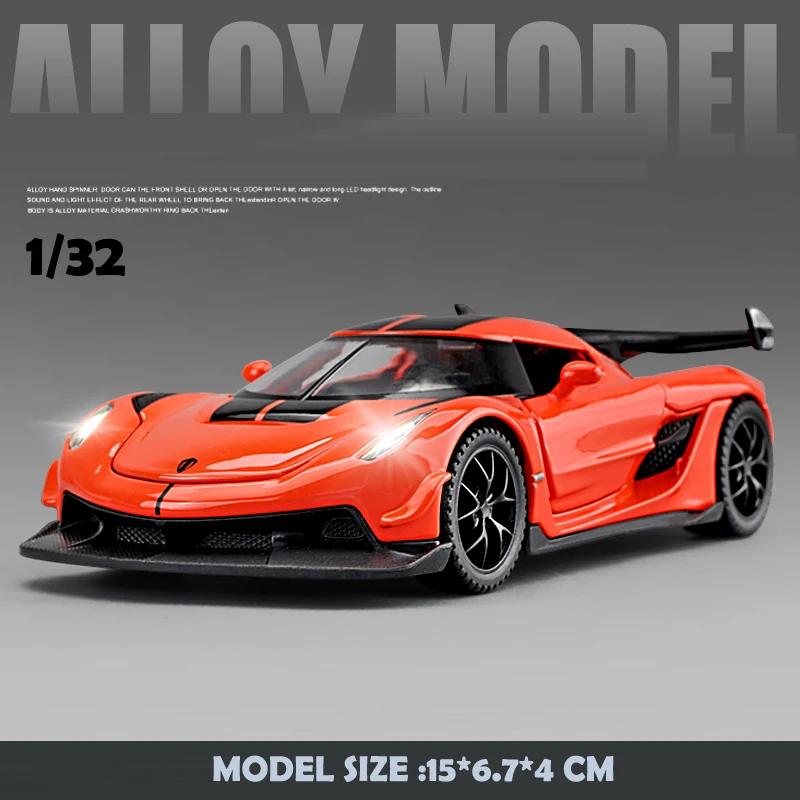 Simulation 1.32 Scale Jesko Super car Model With Sound light Children Boy Diecast Metal Toy Vehicle Birthday Gift