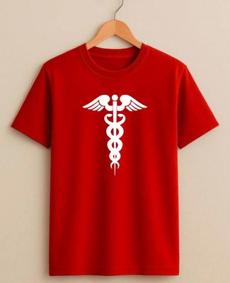 Caduceus Medizinisches Symbol T-Shirt, Arzt Krankenschwester Gesundheitswesen Geflügelter Stab Unisex Tee