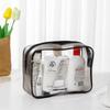 Transparent PVC Cosmetic Bag Set - Portable Black Travel Wash Bag, 4-Piece