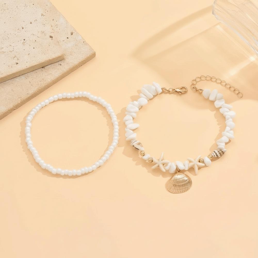 Pearl Foot Chain Shell Beach Jewelry Fashion Beaded Anklet  Jewelry
