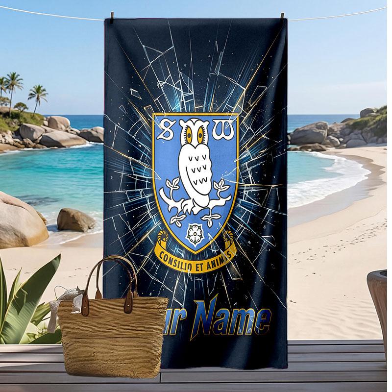Sheffield Wednesday FC Spersonalizowany Drukowany Ręcznik Plażowy Logo Piłkarskie Wsparcie Niestandardowe Imię Tekst Chłonny Ręcznik Do Sportu Podróży Specjalny Prezent