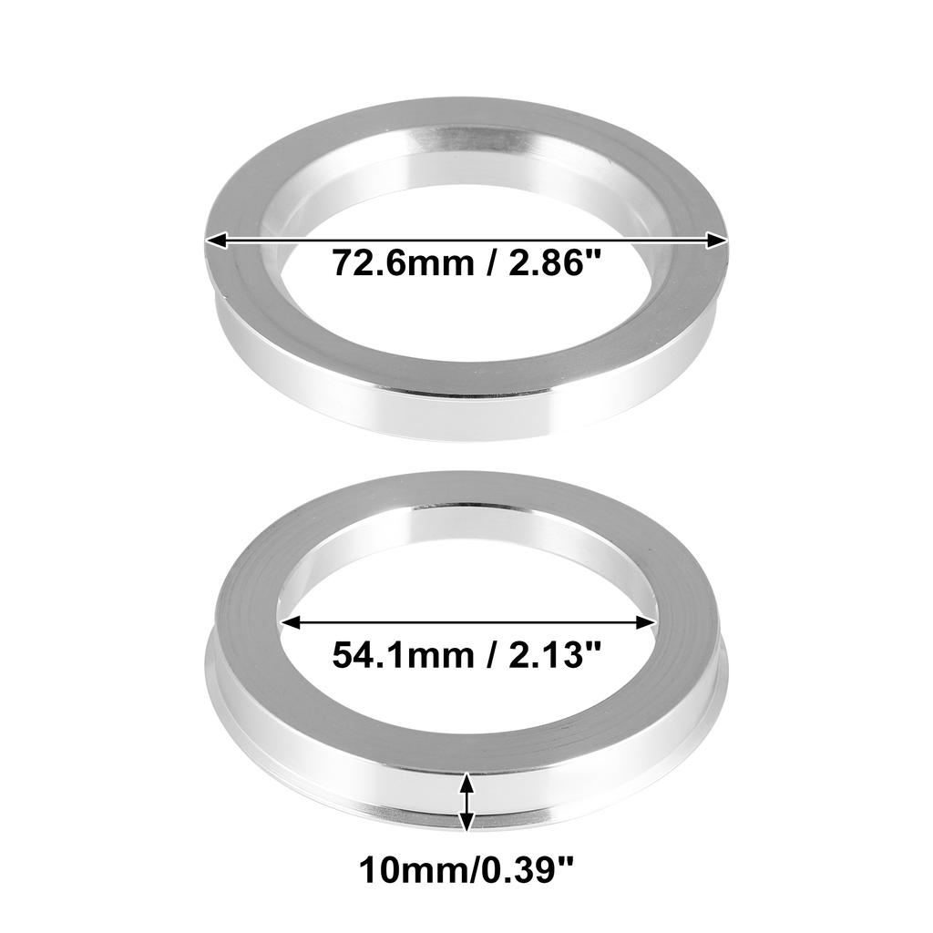 X Autohaux 2pcs OD 60.1 73.1 72.6mm To ID 57.1 56.1 64.1mm Aluminium Alloy Car Hub Centric Rings Wheel Bore Center Spacer Valve Stems 1