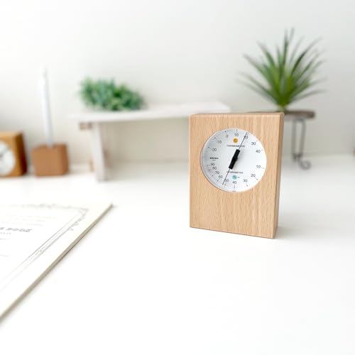 KATOMOKU Temperature and Humidity Meter, Natural Wood (km-101NA)