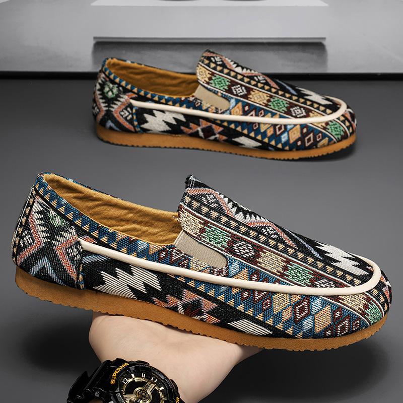 2024 New Summer Printing Pattern Loafers For Men Fashion Causal Flats Shoes Sports Walking Sneakers Zapatillas Hombre