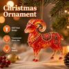 Acryl Rotes Schaf Weihnachtsbaumschmuck Set Durchscheinende Hängedekorationen Schafjahr Design Weihnachtsbaum Anhänger