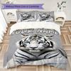 Custom Name Tiger Fantasy Universe Bedding,Quilt Set Quilt Cover Pillowcase Home Birthday Gift(1 * Duvet Cover + 2 * Pillowcase, Without Core)_lx