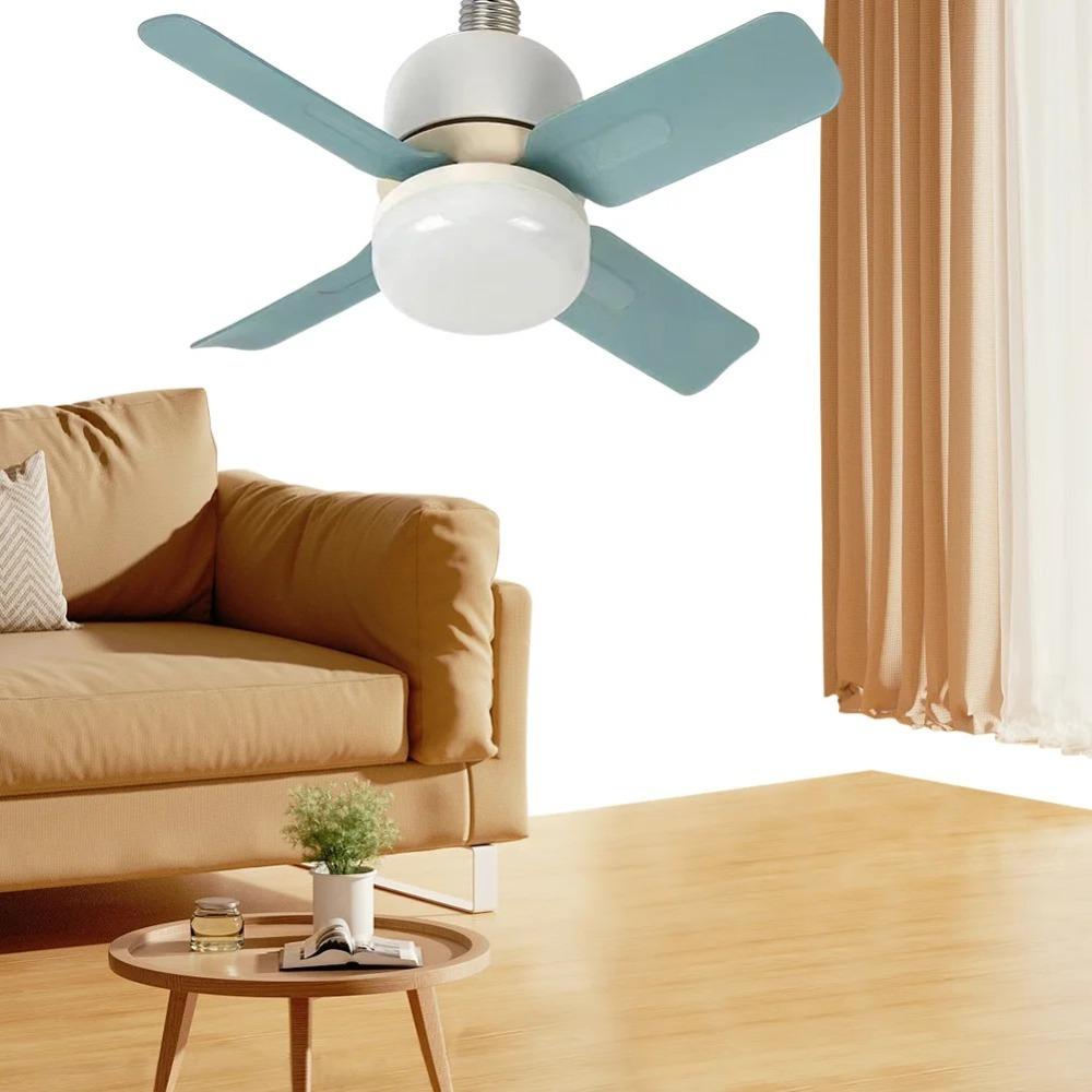 Dimmable E27 Socket Ceiling Fan with Lights Wireless Fans Lighting  Office Garage Restaurant