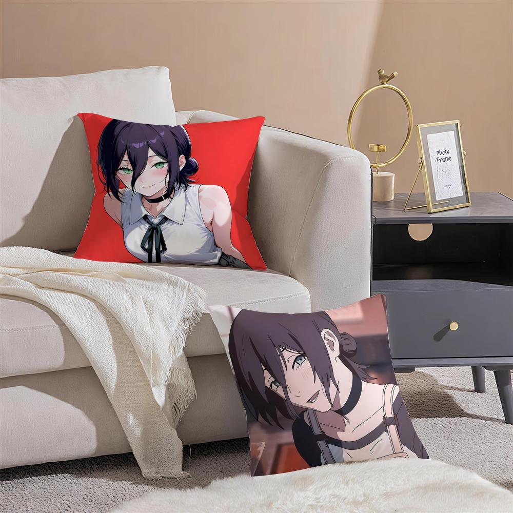 Anime R-Raze Chainsaw Sexy Pillow Case Silky Short Plush with Invisible Zipper Dustproof Sofa Cushion Cover for Home Decor