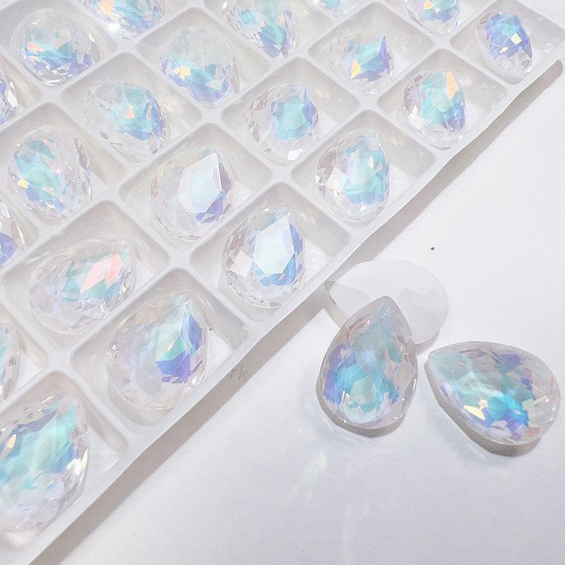 K9 13x18mm Teardrop Mocha Diamond Acetate Jewelry DIY Accessories