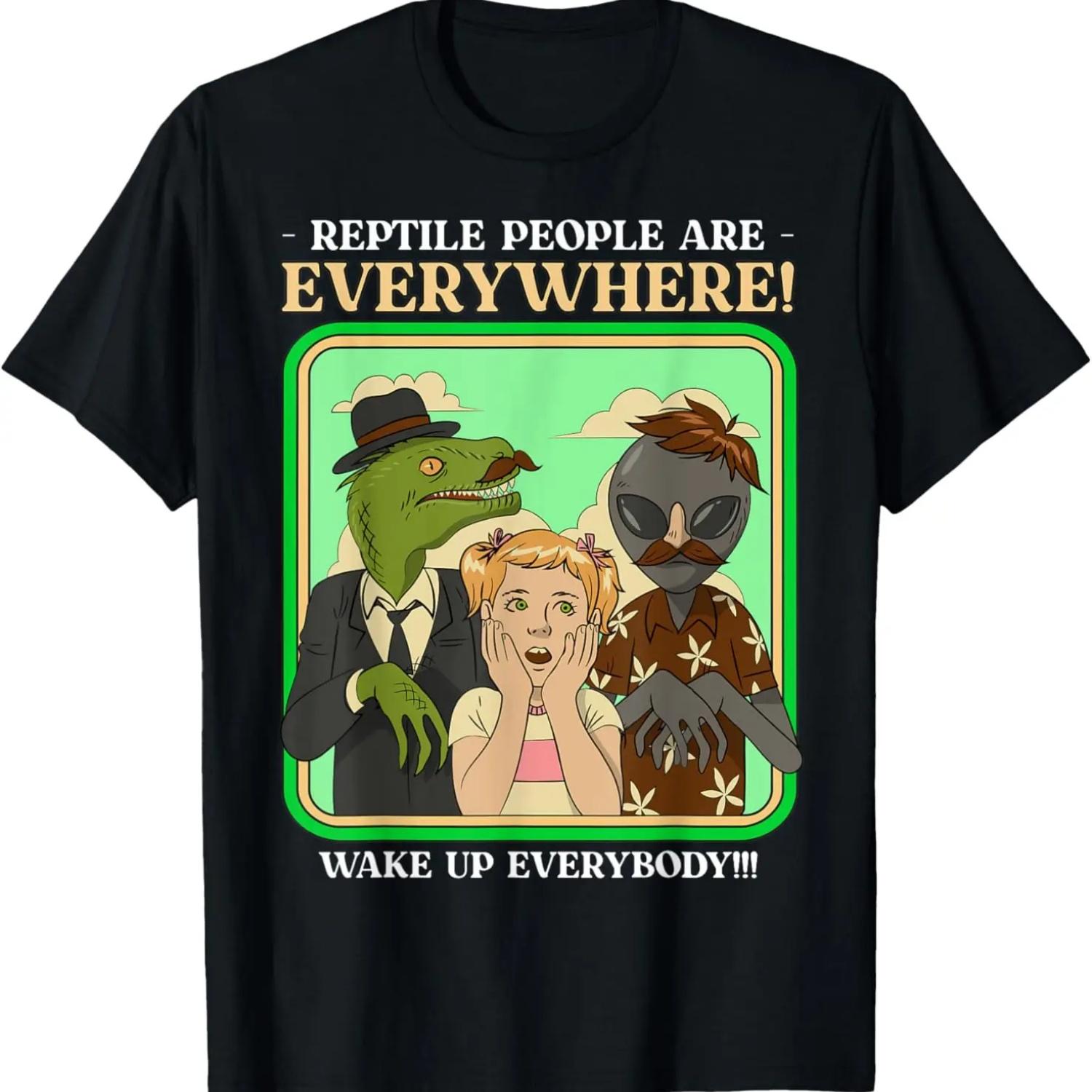 

Reptiloid Conspiracy Theorist Gifts - Lizard People T-Shirt XXXXXL чорний