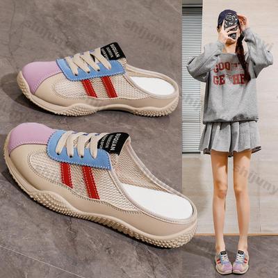 Women Shoes Summer New Breathable Mesh Half Drag Shoes Outdoor Comfort Non Slip Women Platform Sandals Casual Beach Shoes
