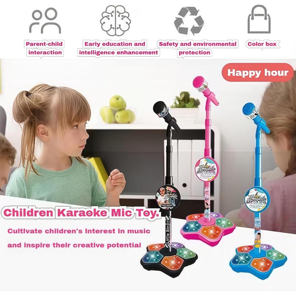 2026 Nowa Zabawka Mikrofon All-in-One dla Dzieci ze Statywem, Wbudowaną Muzyką, Światłami, Echem, Przenośna Maszyna Karaoke – Kompatybilna z iOS/Android