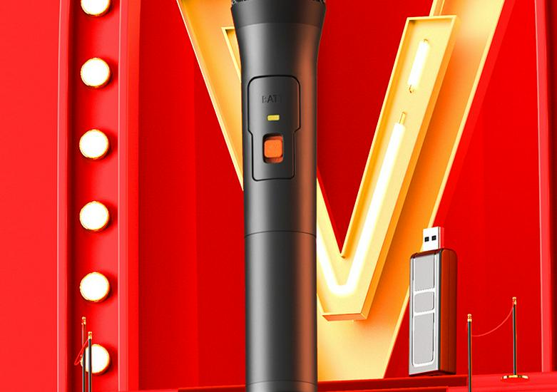 Universal Wireless Dynamic Microphone with Dual Amplifier Stand for Home, Conference, and Stage Audio