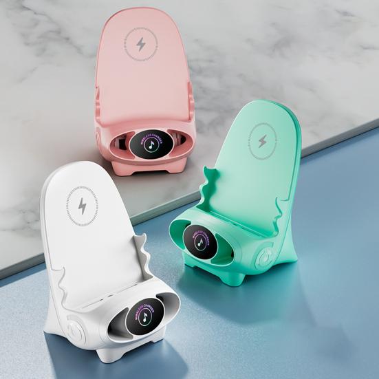 Portable Wireless Charger Mini Charging Station Wide Compatible Phone Stand Holder Bracket