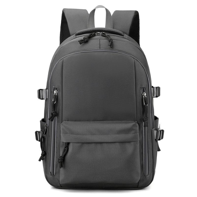 

Lightweight Texture Backpack for Boys, Junior High School Students, Female College Students, Large Capacity Cycling Motorcycle Style Travel Backpack серый