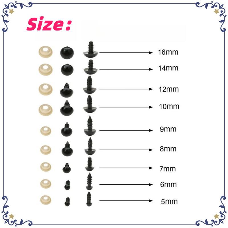 1000set Black Safety Eyes with Washers for Crochet Plush Dolls Stuffed Animals Teddy Bear Crochet Craft DIY Doll Plastic Eyeball