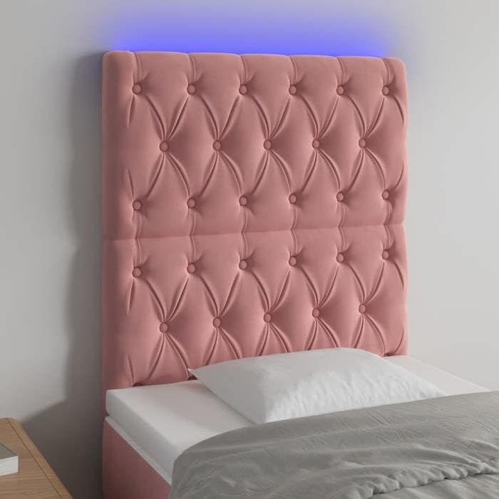 VidaXL LED Headboard Bedroom Furniture Single Bed Accessory Headboard Bed Frame Interior Pink 3122795