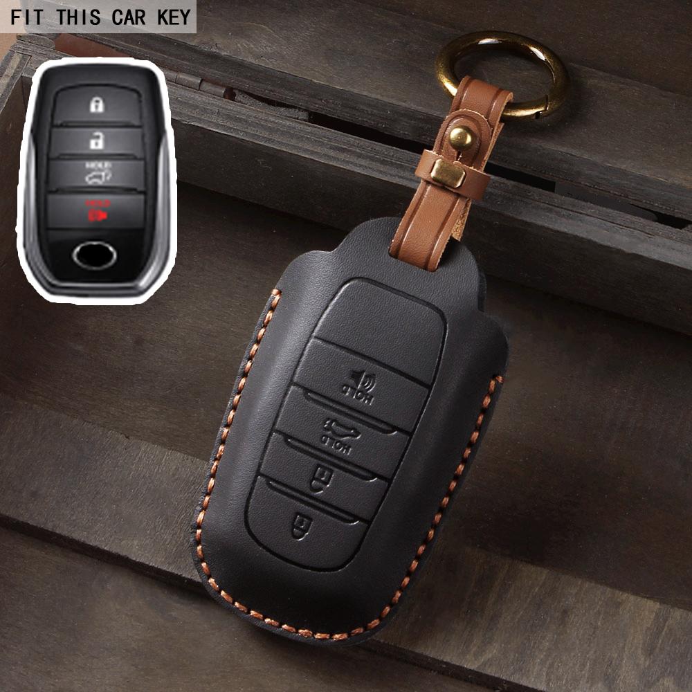 Car Key Case Leather Cover for 4 5 Button Toyota Alphard Vellfire Sienna Senna Keyring Holder Shell