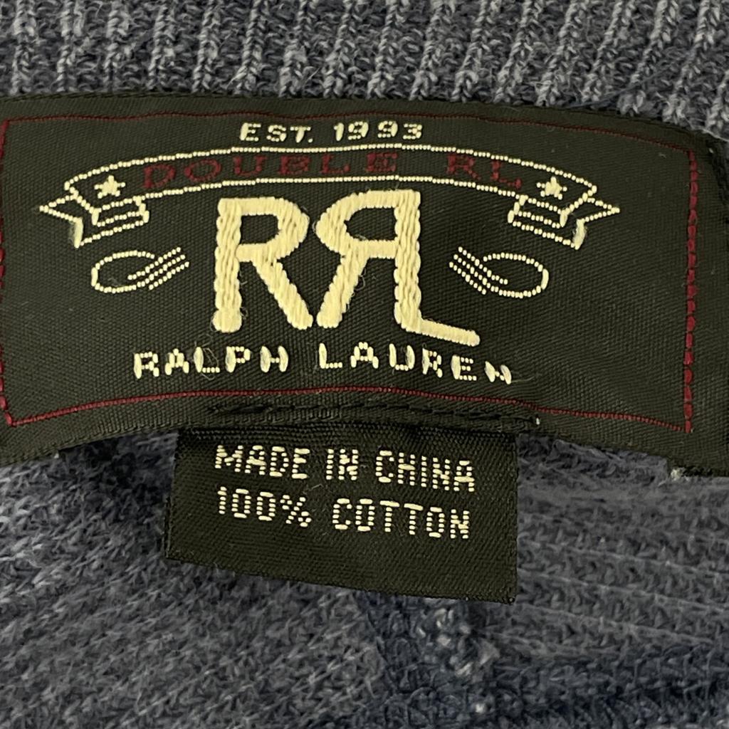 RRL Navy Cotton Thermal Long-sleeved T-shirt Tops M NavyUsed