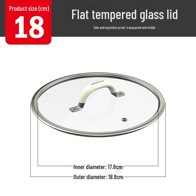 Universeller Deckel aus gehärtetem Glas mit Silikongriff, Verbrühschutz, Passend für Töpfe und Woks von 24-26 cm, Allzweck-Kochgeschirr-Zubehör