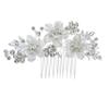 Sparkling Bridal Hair Comb Headdress Flower Hairclip Fashion Rhinestone Hairpin  Wedding