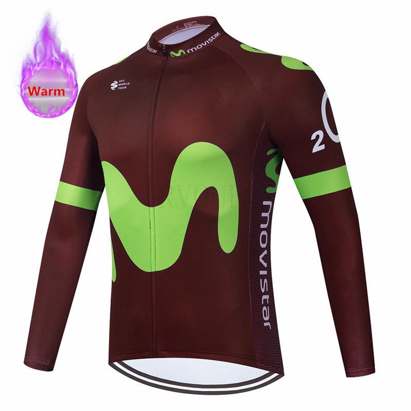 

2026 Red Movistar Winter Fleece Cycling Jersey Set Mountian Bike Wear Bicycle Clothes Ropa Maillot Ciclismo Hombre Racing Clothing 4XL