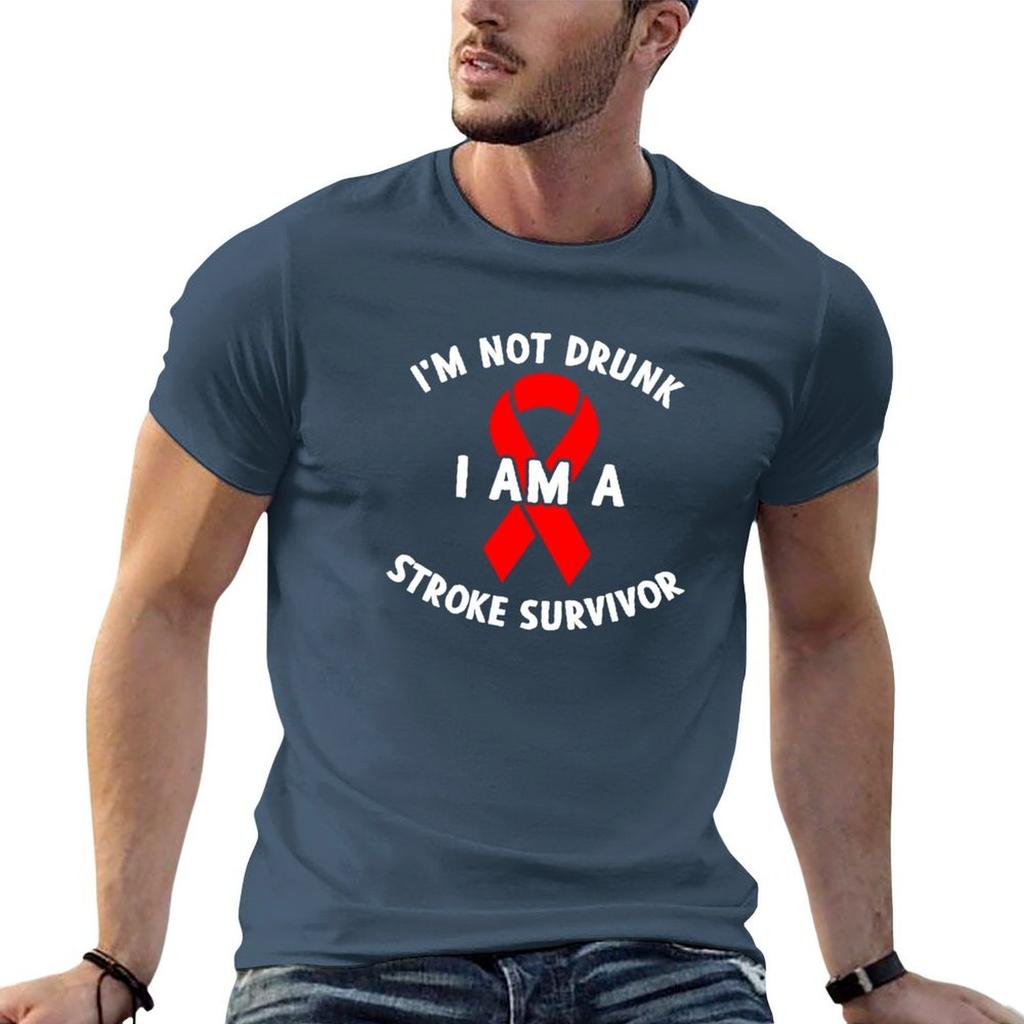 Im Not Drunk I Am A Stroke Survivor Funny Stroke Survivor Gift Tshirt Casual Basic Street Style Tshirt